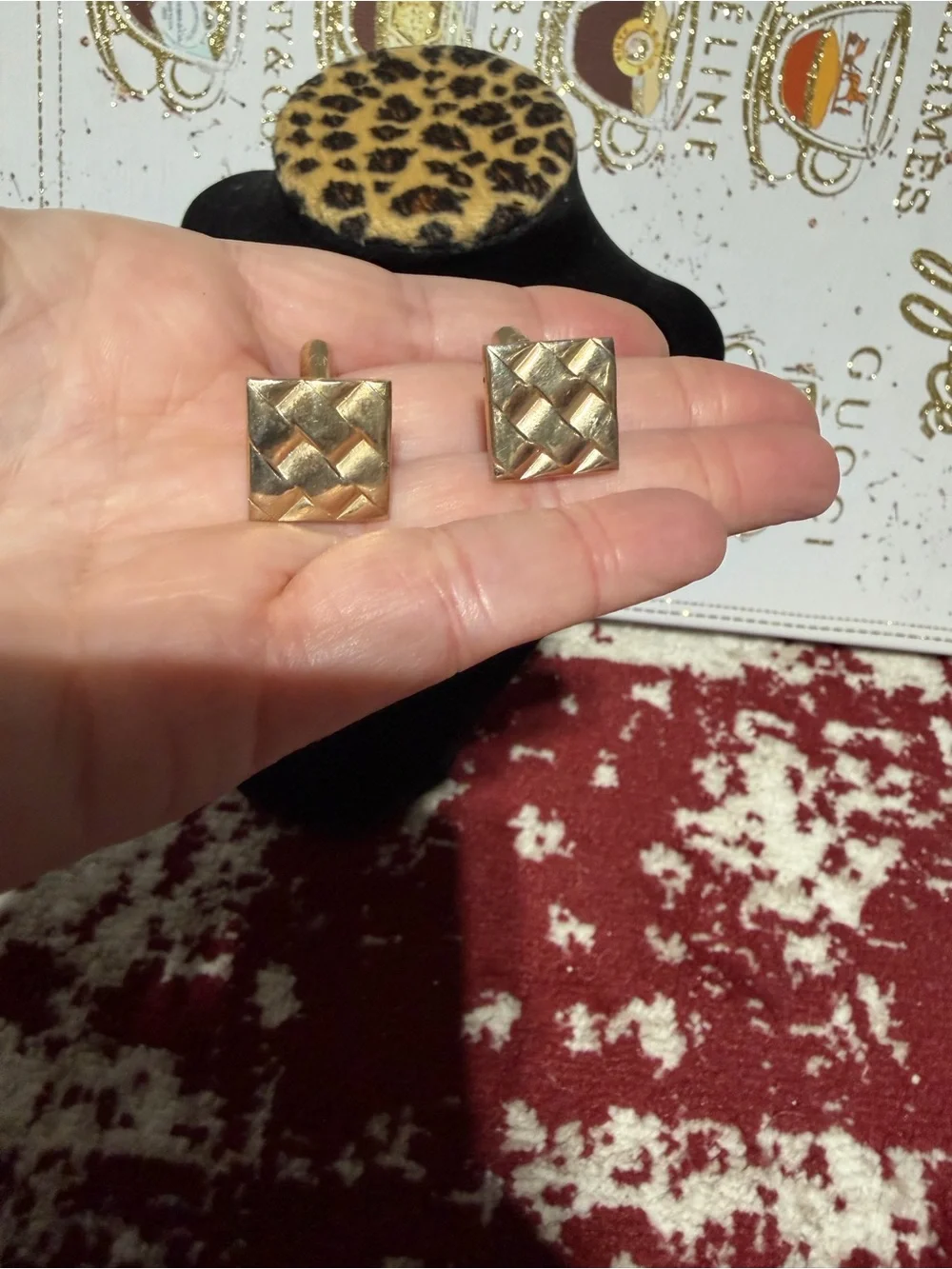 Gold Tone Woven Square Cufflinks
